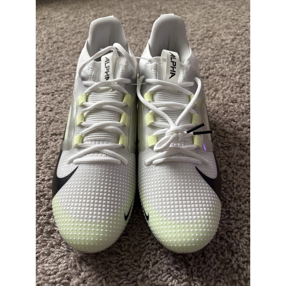 Nike Men's 10.5 Alpha Menace 4 Elite Football Cleats White/Silver FD7036-100 New